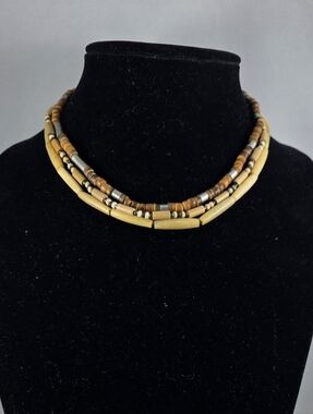 American Eagle 3-piece Beaded Necklace Set in Natural Brown and Yellow